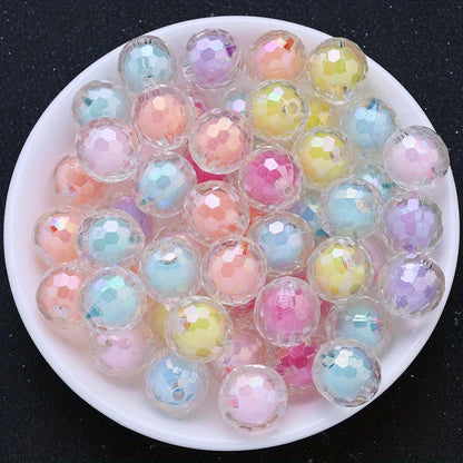 10pcs 16mm Y2K Multi-Sections Transparent Acrylic Disco Ball Beads