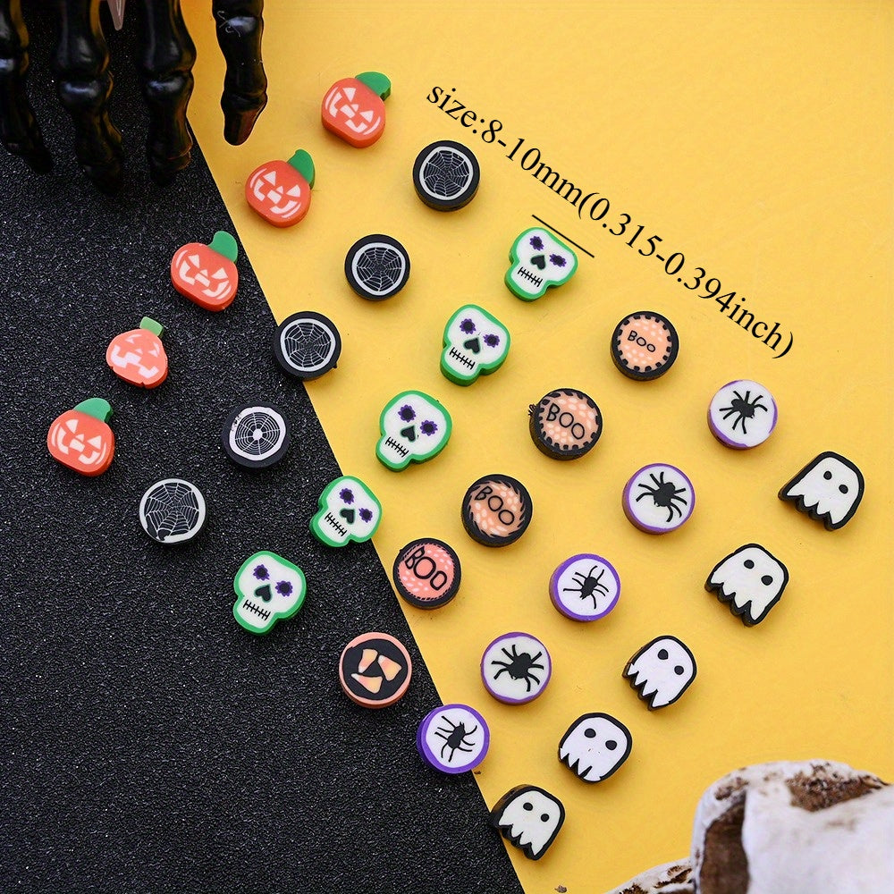 500pcs 8-10mm Halloween Soft Clay Spacer Beads