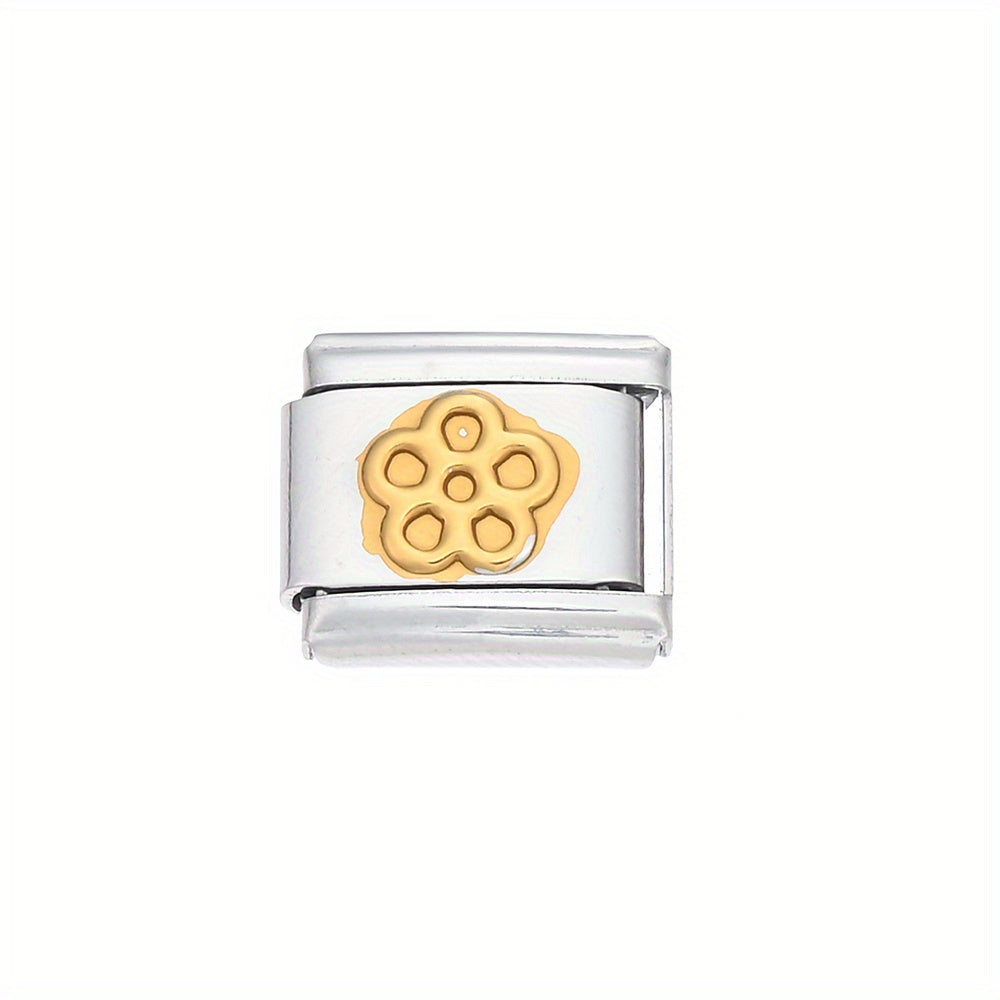 1pc 9x10mm Stainless Steel Petal Module Charm Bead