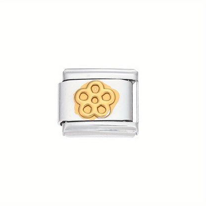 1pc 9x10mm Stainless Steel Petal Module Charm Bead