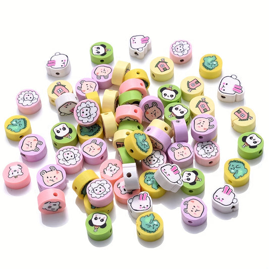 50pcs Mixed Animal Polymer Clay Beads