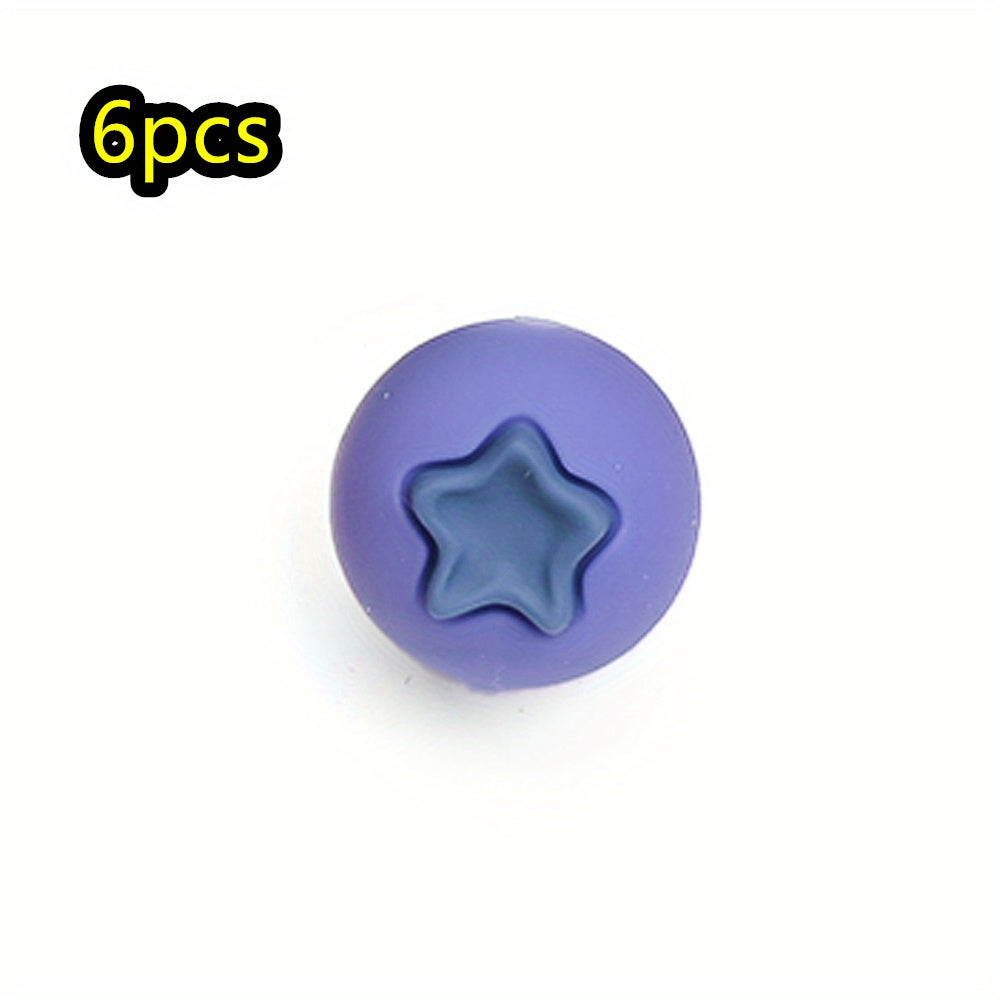 6pcs/set Fruit Theme Silicone Bead Set