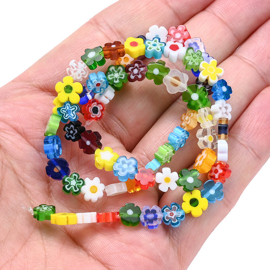 Small Flower Lampwork Glass Beads