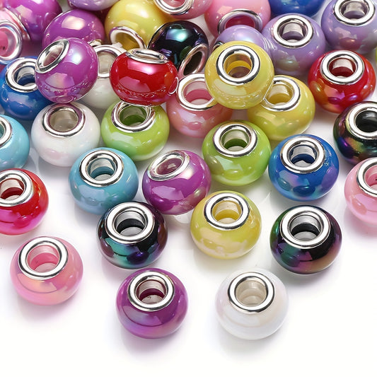 20/50pcs Resin European Rondelle Charm Beads