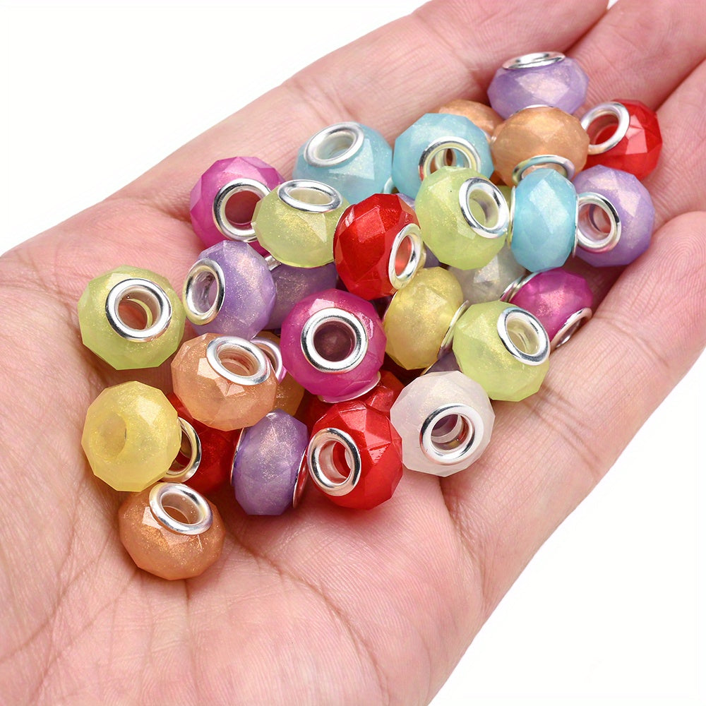 9x14mm Gradient Faceted Acrylic Spacer Beads
