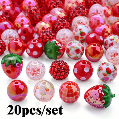 Strawberry Series Resin Beads Set