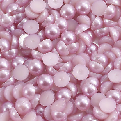1000pcs Semi Circular Resin Pearl Beads