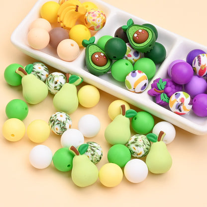 3D Fruit Series Silicone Scent Beads Set