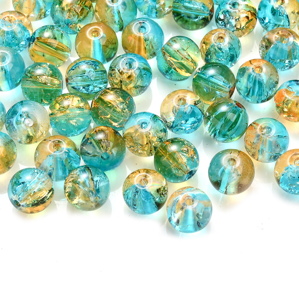 Gradient Crackle Glass Spacer Beads