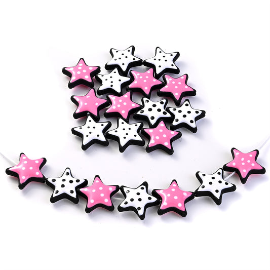 5pcs 19mm Star-Shaped Acrylic Beads