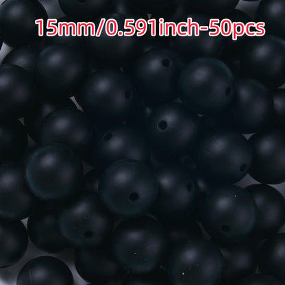 50pcs 12/15mm Rainbow Silicone Round Focal Beads