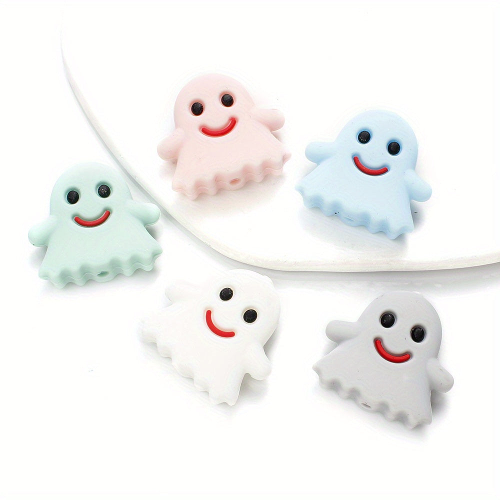 10pcs 23x25mm Halloween Ghost Silicone Beads
