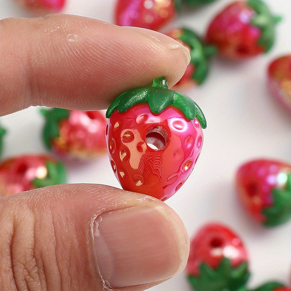 17x23mm Leaf Strawberry Acrylic Beads