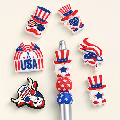 Independence Day Silicone Focal Beads