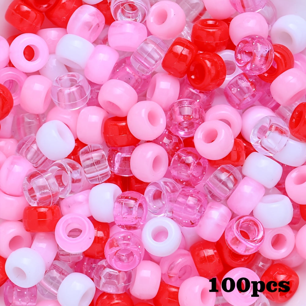 6×9mm Pink Series Acrylic Large Hole Beads