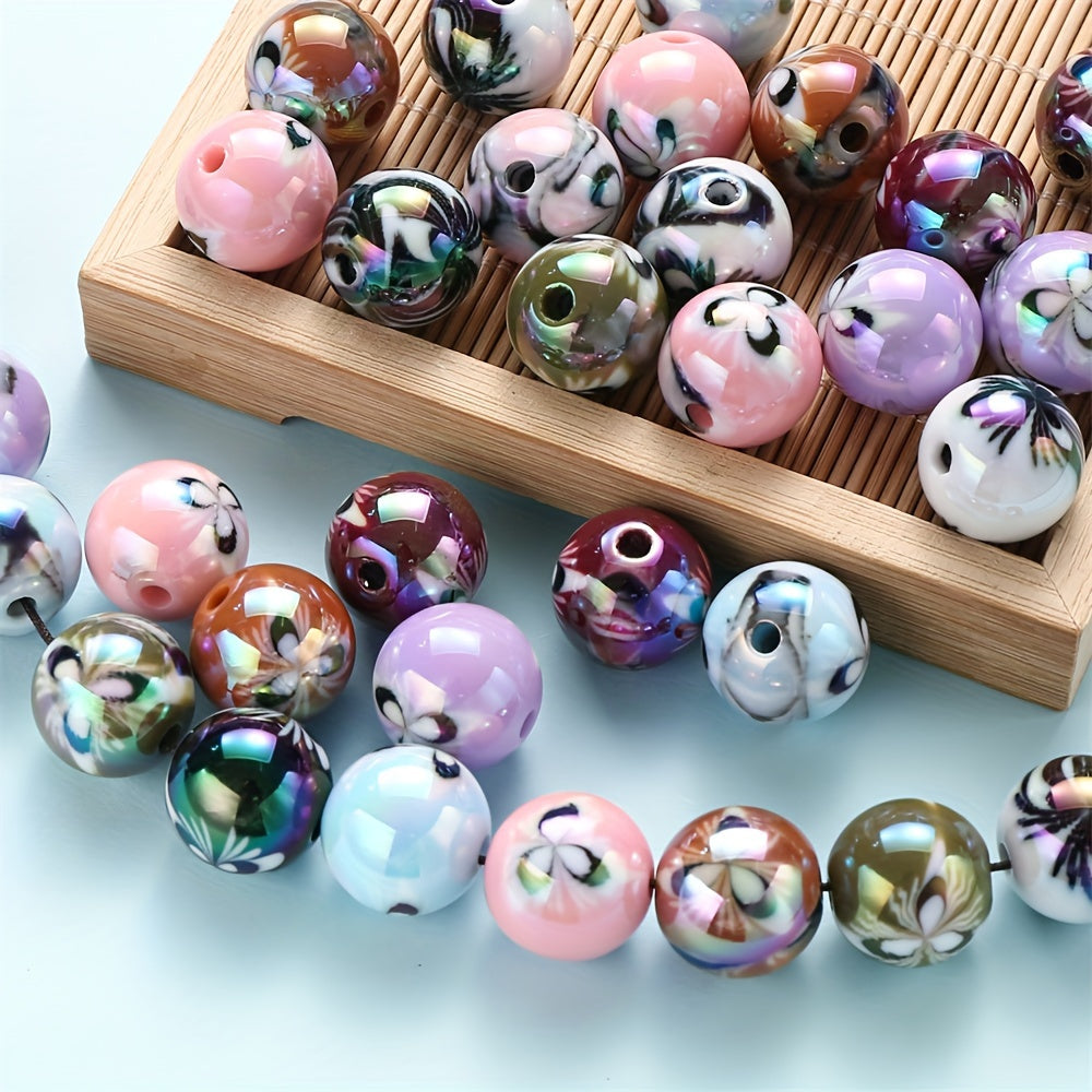 Matte Gradient Acrylic Lion Awakening Carving Beads
