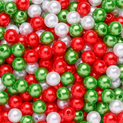 Christmas Glossy Acrylic Pearl Beads