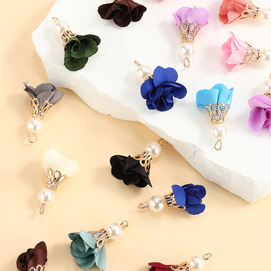 10pcs Colorful Petal Tassel Charm Pendants