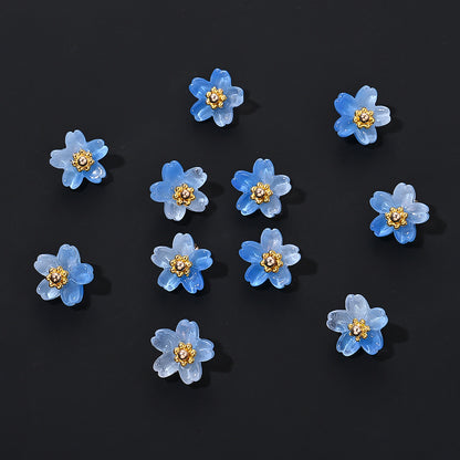 20pcs 10mm Colorful Gradient Glass Flower Beads