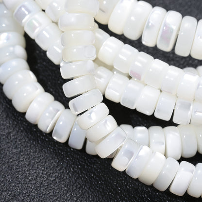 75/80/90pcs White Turban Shell Threaded Stone Beads