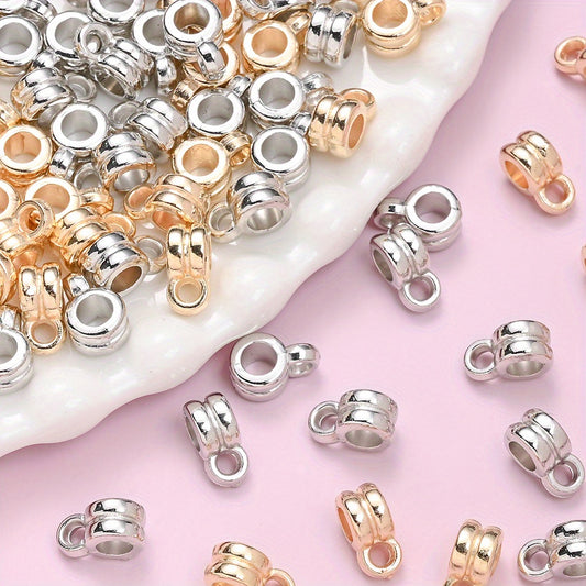 100pcs KC Golden & Silvery CCB Cylindrical Beads