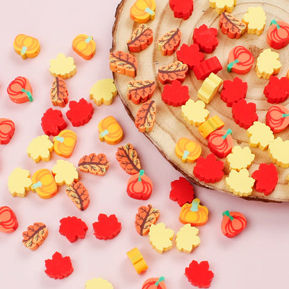 8–10mm Thanksgiving Fall Polymer Clay Spacer Beads, 50pcs