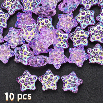 18mm Glass Five-Pointed Star Beads