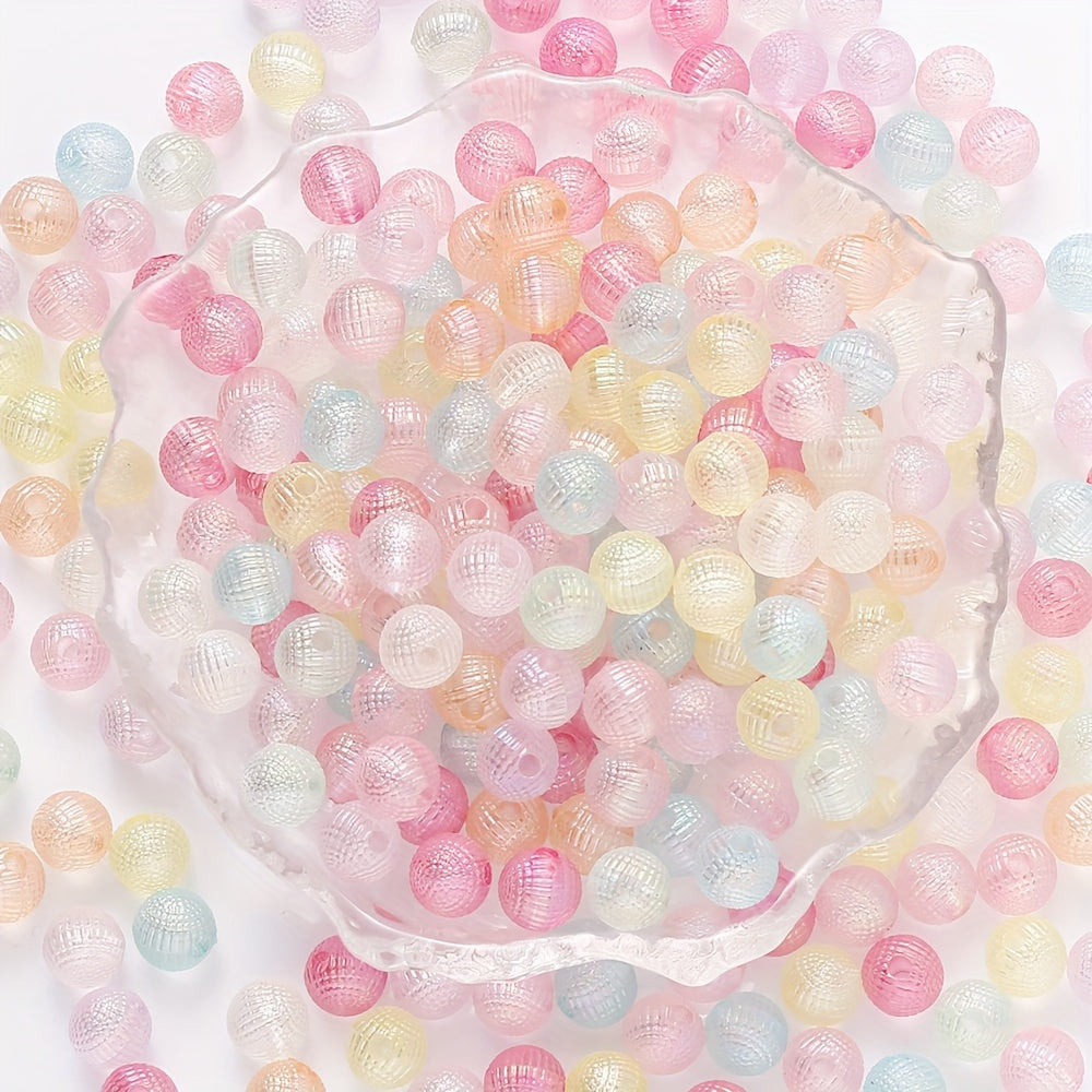 12mm AB Dreamy Gradient Fish Scale Round Flatback Resin Beads