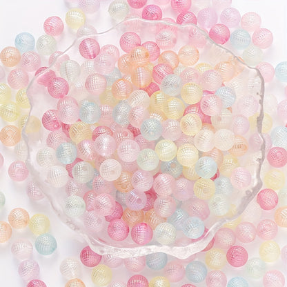 12mm AB Dreamy Gradient Fish Scale Round Flatback Resin Beads