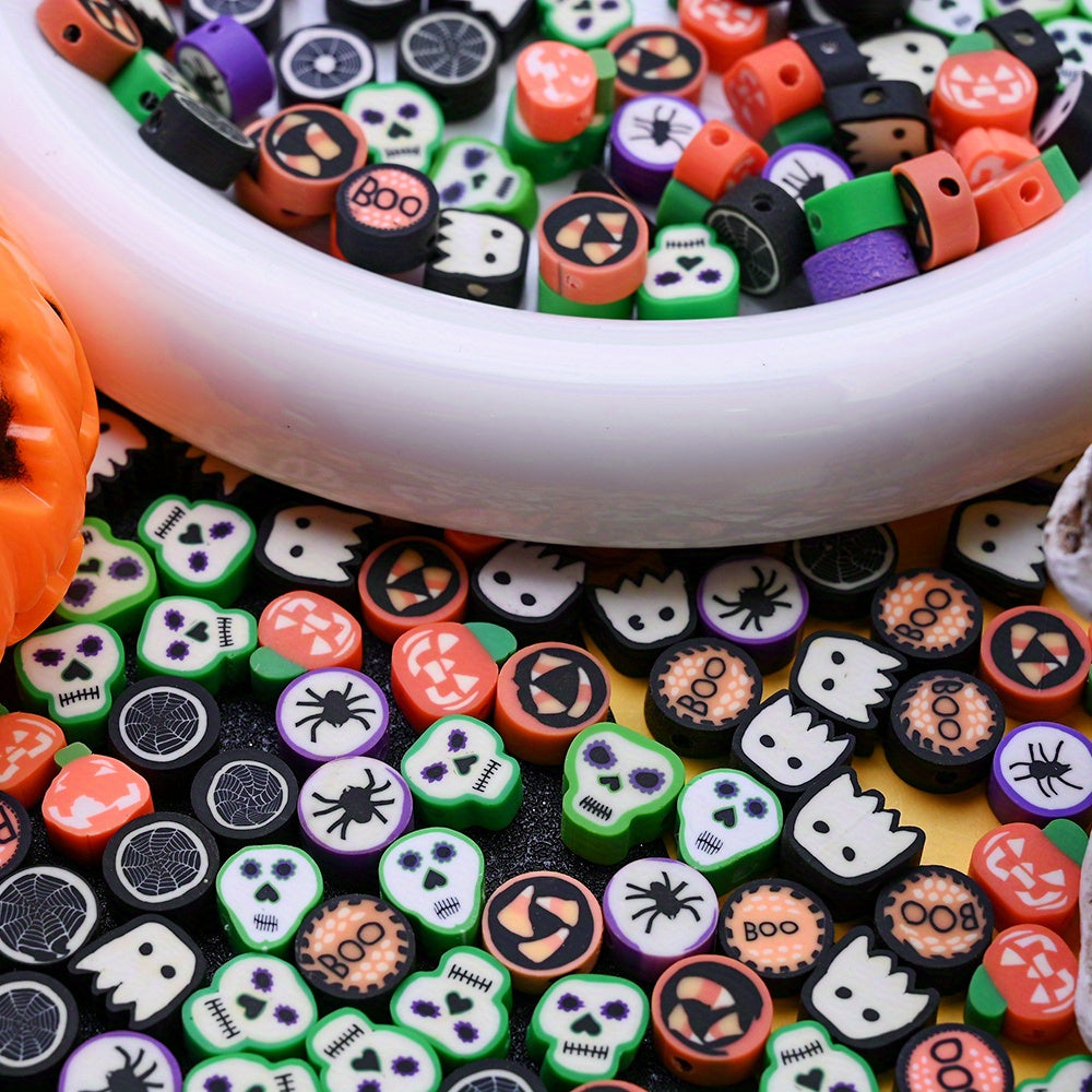 500pcs 8-10mm Halloween Soft Clay Spacer Beads