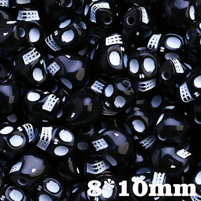 Colorful Acrylic Skull Beads