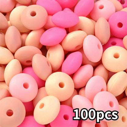 Assorted Silicone Lentil Abacus Focal Beads