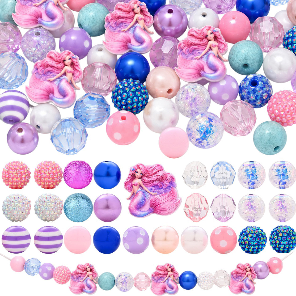 Pastel Mixed Bead & Charm Set