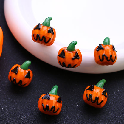 Halloween Glazed Pumpkin Beads