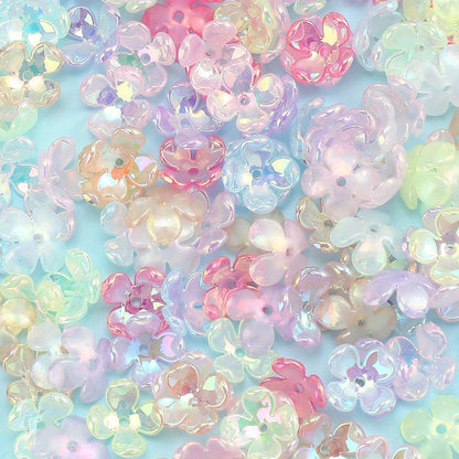 Mixed Color Acrylic Flower Spacer Beads