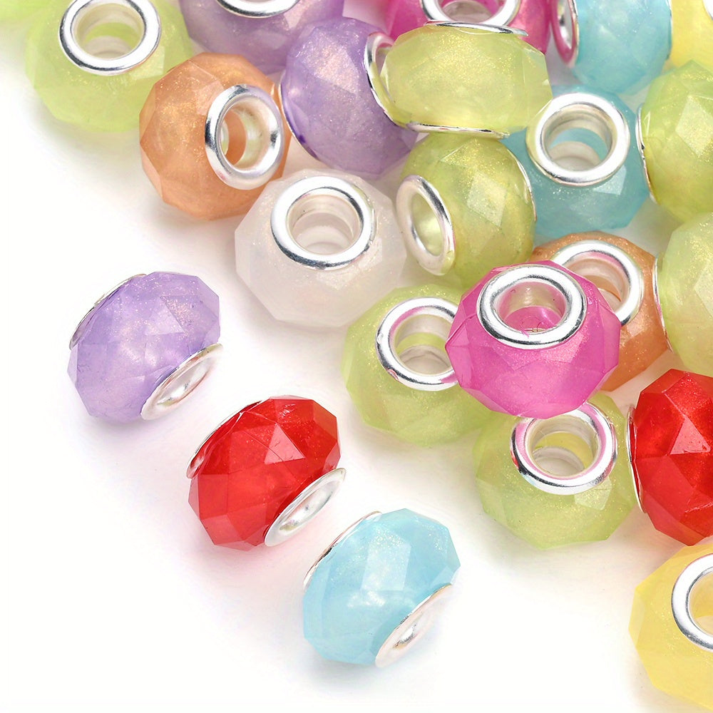 9x14mm Gradient Faceted Acrylic Spacer Beads