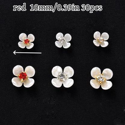 30pcs Flatback Petal Rhinestone Flower Beads