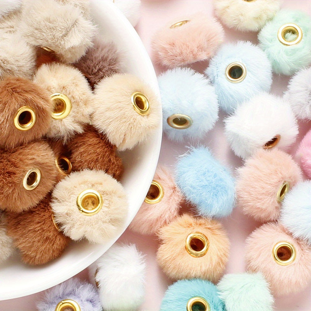 Faux Rabbit Fur Plush Beads