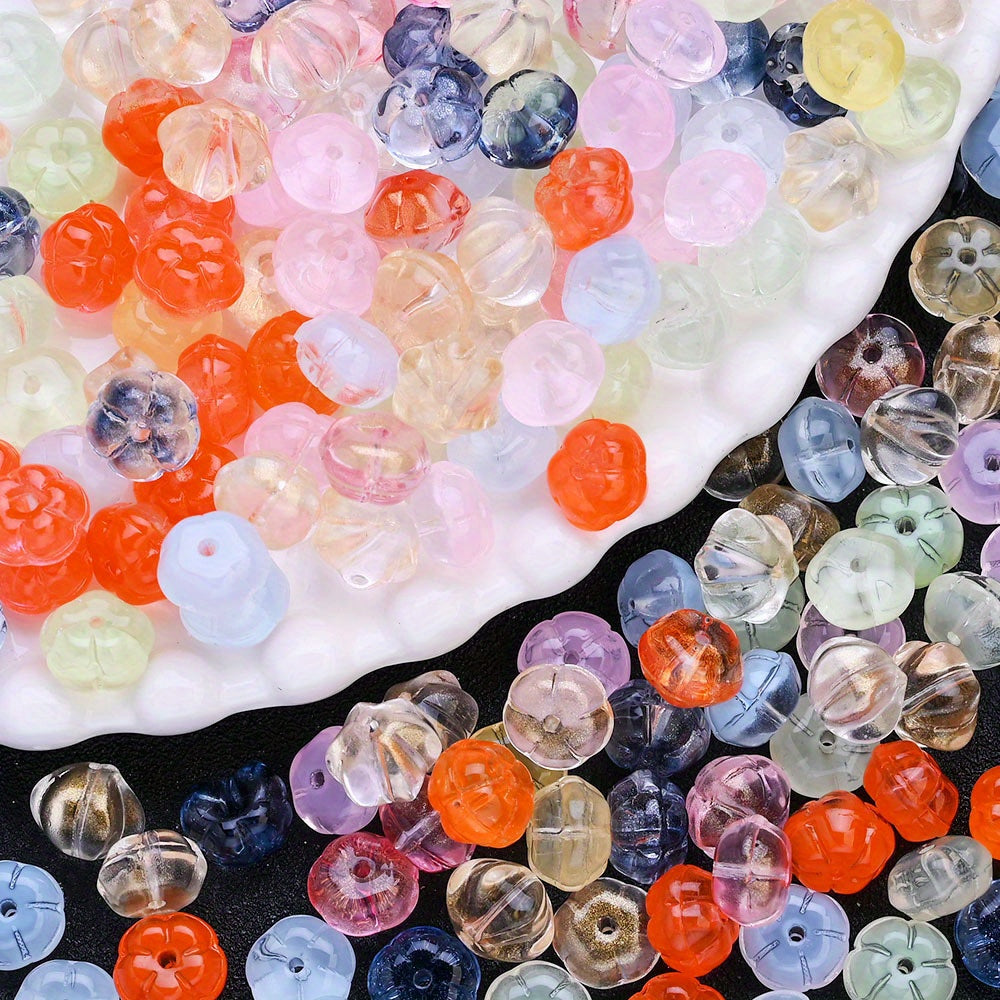 Halloween Pumpkin Glass Beads