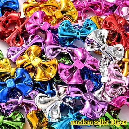 23 × 31mm 3D Christmas Bow Acrylic Spacer Beads, 10pcs