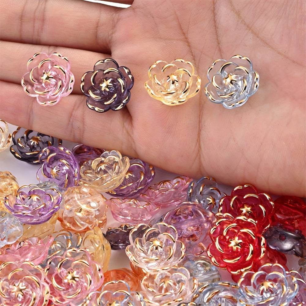 CCB Imitation Metal Plastic Flower Bead Caps