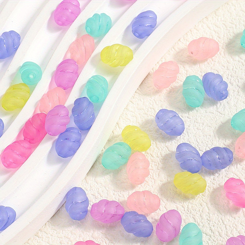 100pcs 11x8mm Frosted Acrylic Oval Beads