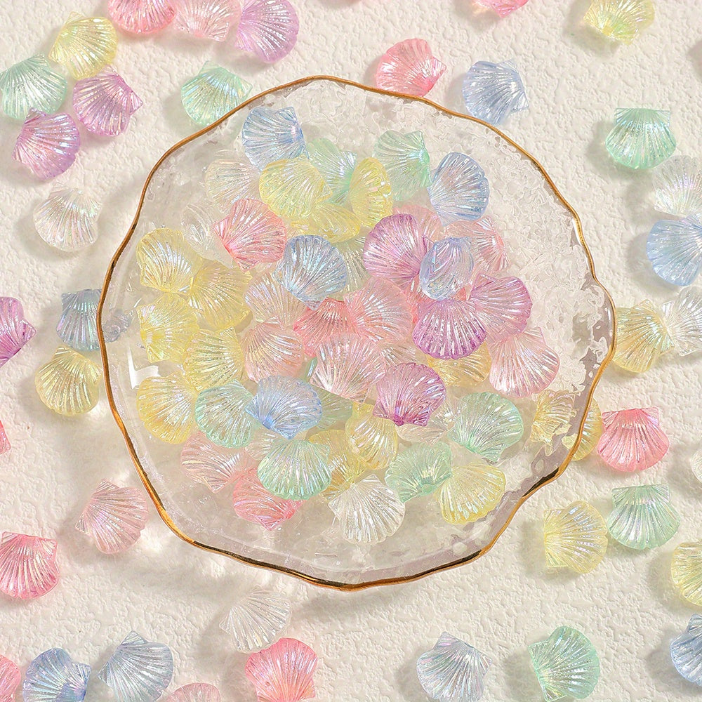 50pcs 11x13mm Ocean Style Shell Acrylic Beads