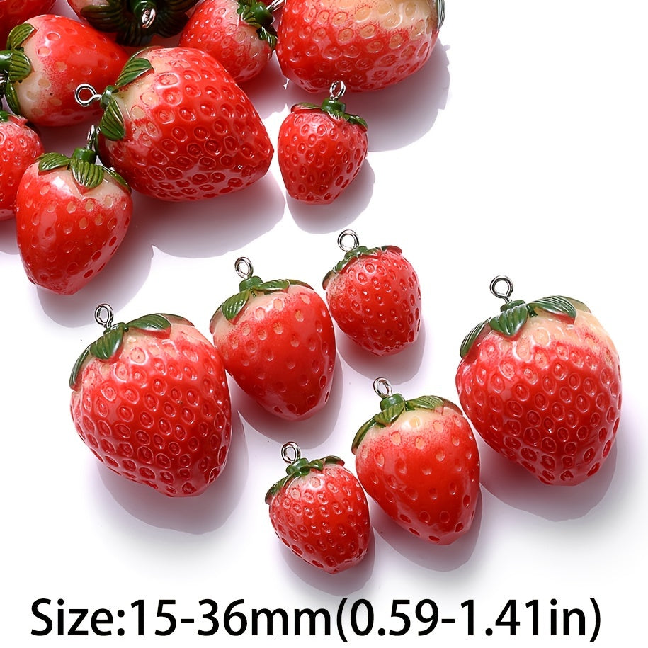 Strawberry Resin Fruit Pendant Charms