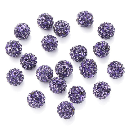 10mm AB Shiny Rhinestone Clay Beads