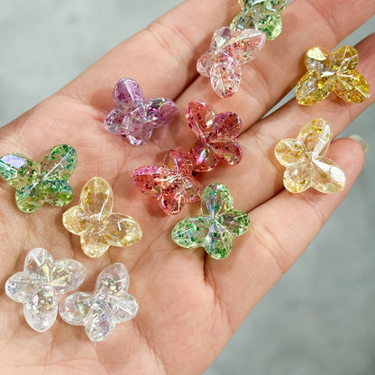 9x14mm AB Glitter Geometric Heart Star Flower Acrylic Beads