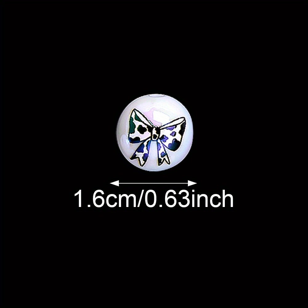 16mm Butterfly Print Acrylic Beads