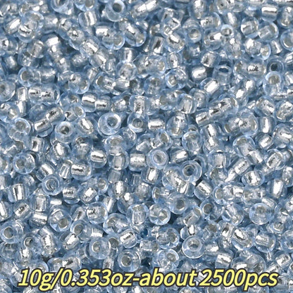 1.5mm Silvery-filled Mini Glass Rice Beads
