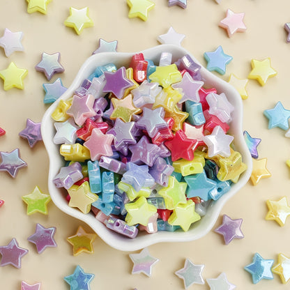 Assorted Double Color Arbutus Acrylic Imitation Pearl Beads