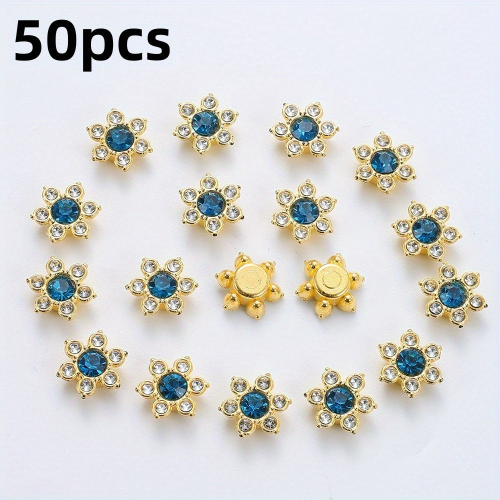 Six Petal Flower Rhinestone Acrylic Beads